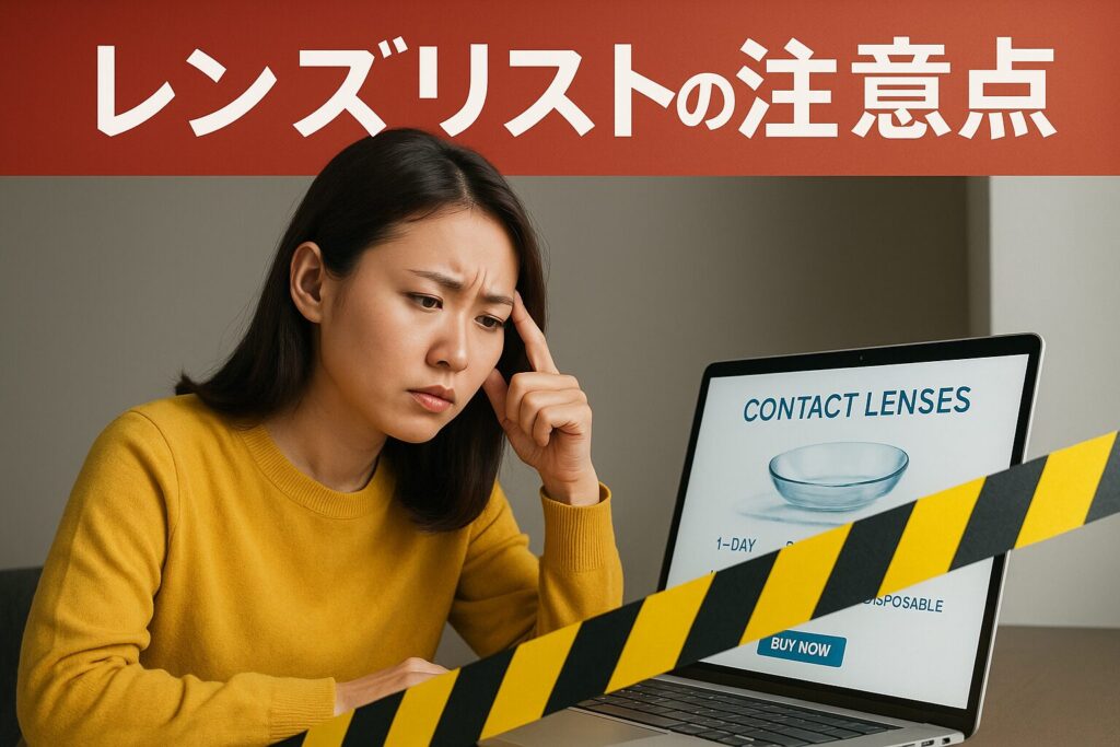 レンズリストの注意点